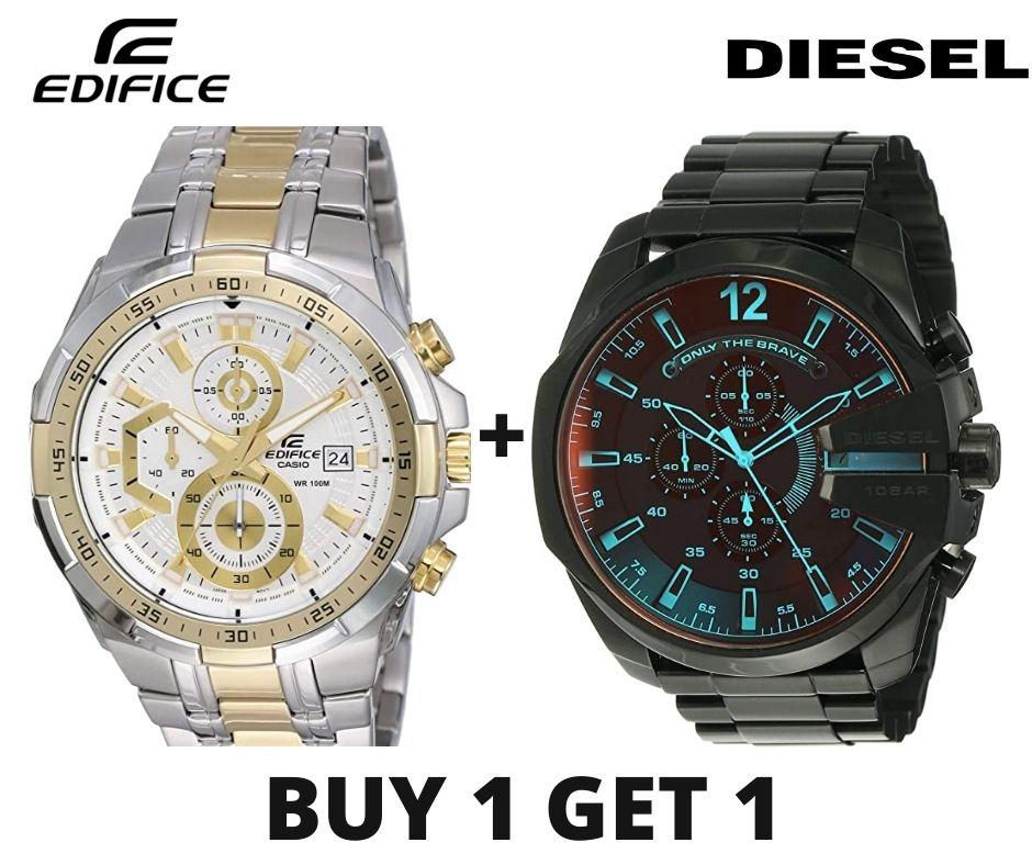 Casio Edifice and Diesel Chronograph Mens Combo