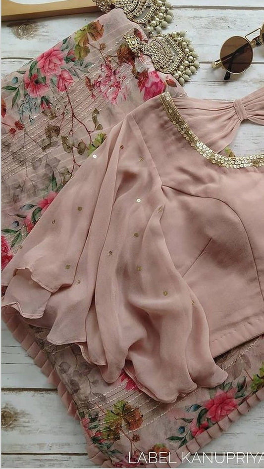 Flower Super Hit Designer Organza Saree