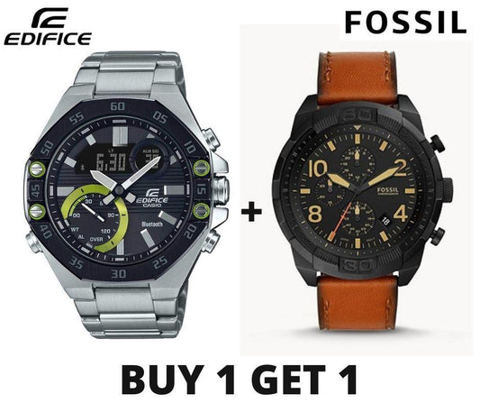 Edifice and Fossil Chronograph Combo