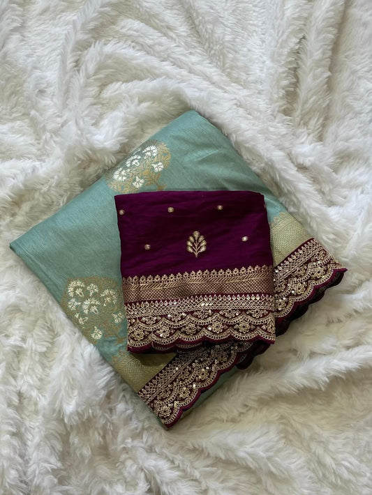 Queen And Bling Saree Semitstched Saree