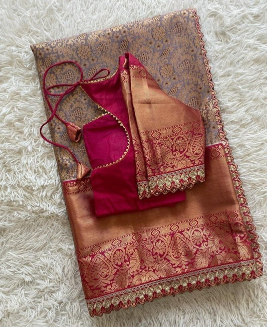 Samyara Super Shine Work Zari Saree